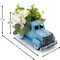 Spring Blue Truck Decor, Vintage Metal Pickup with Artificial Daisy Hydrangea Eucalyptus